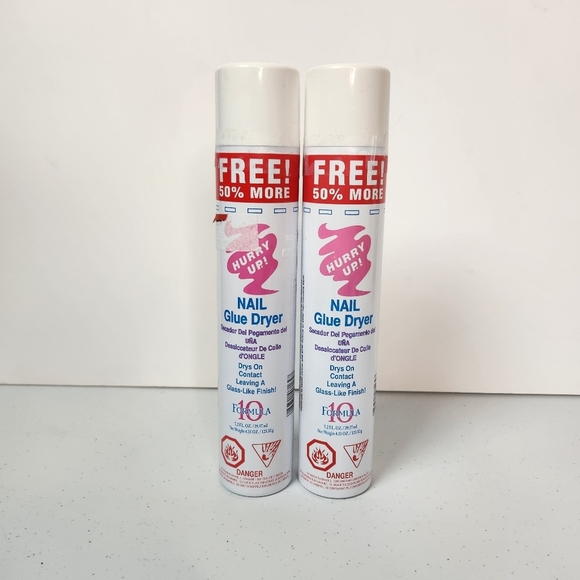 2 x Hurry Up Glue Spray Activator Nail Glue Dryer 7.2oz Nail Art Stone Parts - Picture 1 of 2